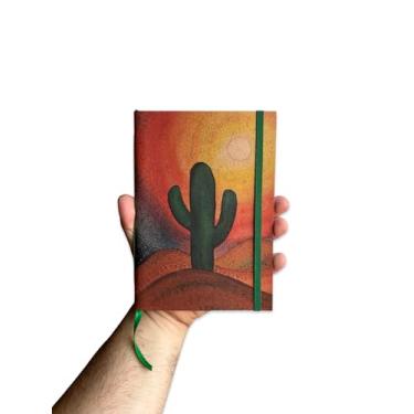 Imagem de Sketchbook Caderno Cacto Colorido Sertão com Elástico e Marca Página Aquarela (Branco 120g 100 Páginas, G (14x20cm))