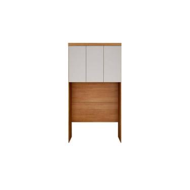 Imagem de Modulado de Quarto Armário Ponte Aéreo Solteiro Rizon c/ 3 Portas Freijo Cumaru c/ Fendi - Novo Horizonte