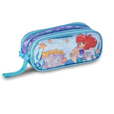 Imagem de Estojo Escolar Duplo Infantil Da Sereia Encantada Meninas