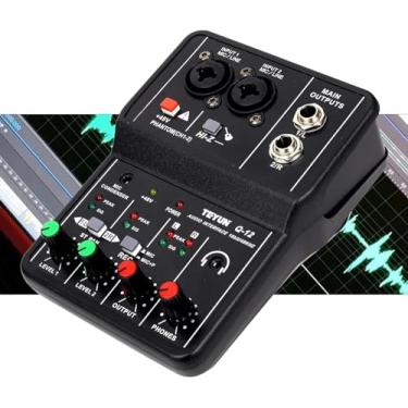 Imagem de Teyun interface de audio,Placa de Som Audio 2 Canais USB 2.0 Profissional Mesa De Som áudio e 48V Phantom Power, para guitarra elétrica, transmissão ao vivo Aguarde mais de 1.000 dispositivos (Q-12)