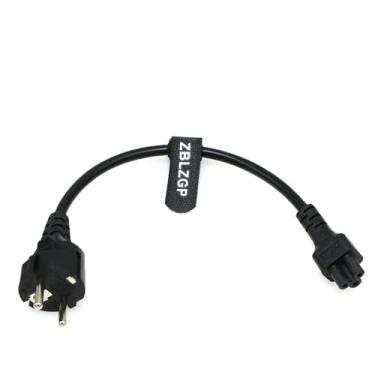 Imagem de ZBLZGP - Cabo de alimentação de corrente alternada de 3 pinos, IEC C5, cabo de alimentação de 3 pinos para Dell Notebook Comnputer, monitor, LG, TV, portátil, IEC320 C5 Clover (Schuko CEE7/7 a