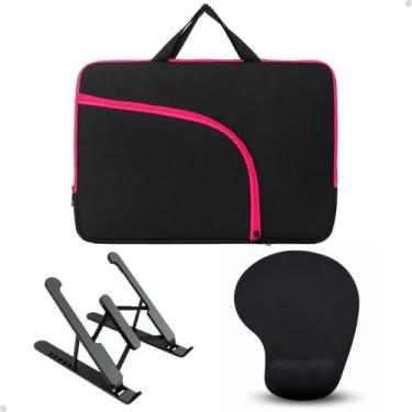 Imagem de Bolsa Para Faculdade Notebook Suporte Ergonômico Mouse Pad (Rosa, 15,1")