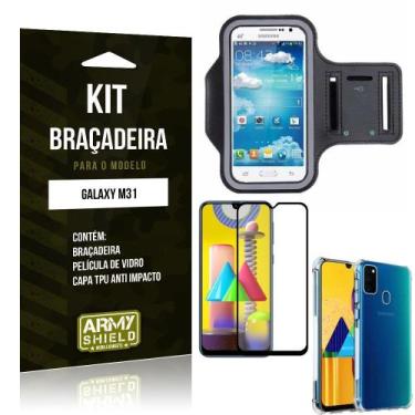 Imagem de Kit Braçadeira Galaxy M31 Braçadeira + Capinha Anti Impacto + Película