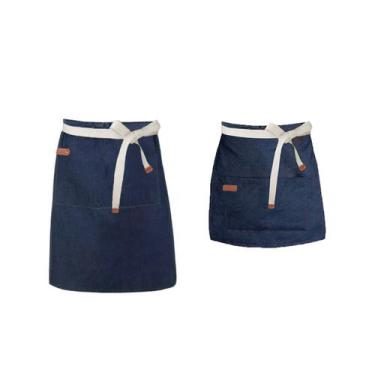 Imagem de Avental de Cintura Jeans Algodao Cafeteria Bar Vegano 2un - CASACHA