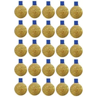 Imagem de Kit C/ 25 Medalhas de Ouro M43 Honra ao Mérito Fita Azul - Crespar