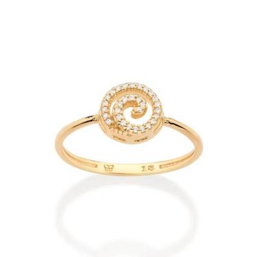 Imagem de Anel banhado ouro 3x 24k 18k e 22k feminino fino skinny rommanel espir