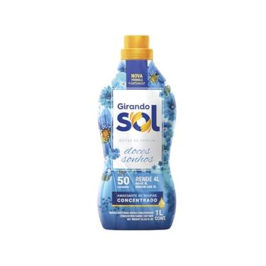 Imagem de Amaciante Concentrado Girando Sol Coco e Baunilha 1 Litro, Kit 2 Unidades, Rende 100 Lavagens Tipos (Doces Sonhos)