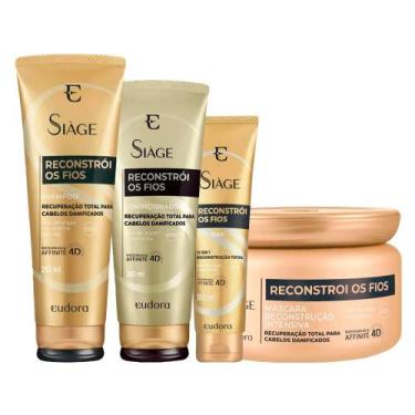 Imagem de Kit Eudora Siáge Reconstrói os Fios 4D - Shampoo e Condicionador e Más