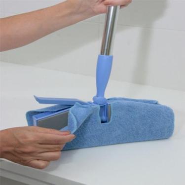 Imagem de Kit Com 6 Refil Para Vassoura Rodo Mop Wave Pano Azul Em Microfibra
