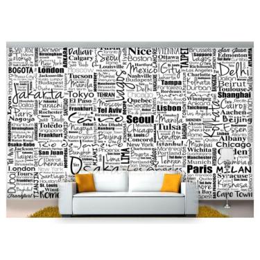 Imagem de Papel De Parede Nomes Cidades Capitais Mundo 6M² Ncd194 - Você Decora