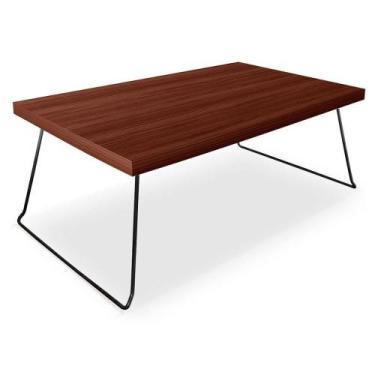 Imagem de Mesa de Centro Berlim Retangular em Aço e MDF Clean - Preta e Villandr