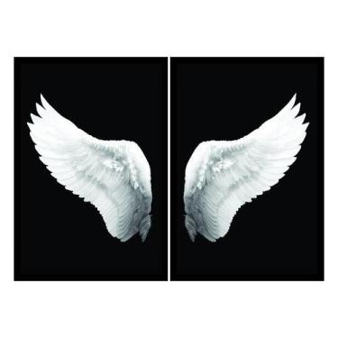 Imagem de Dois Quadros Decorativos Asas de Anjo 90x60 Sala Quarto - Comfort Quad