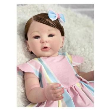 Imagem de Bebê Reborn Menina  Silicone,  Fofa, Princesa, Pode Banho - Mundo Azul