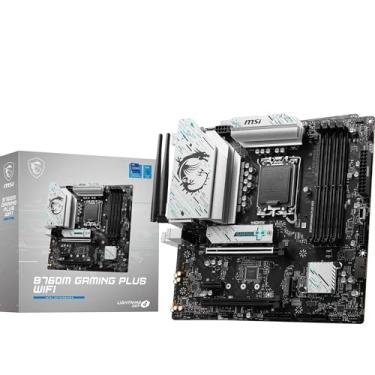 Imagem de MSI Placa-mãe B760M GAMING PLUS WiFi, mATX - Suporta processadores Intel Core de 14ª, 13ª e 12ª geração, LGA 1700 - DDR5 Memory Boost 6800+MHz/OC, 1x PCIe 4.0 x16, 2 x M.2 Gen4, LAN 2.5G, Wi-Fi 6E