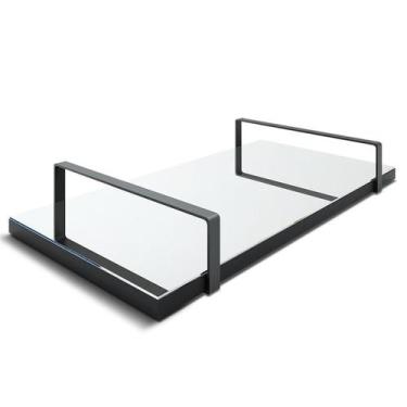 Imagem de Bandeja Espelhada 25x50cm Borda Infinita Alça Preta - Lubrano