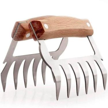 Imagem de Desfiador Carne 2 Peças Inox e Madeira 11.5 cm Mimo AH20295 - Mimo Sty