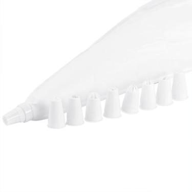 Imagem de Kit 9 Bicos de Confeitar Decorar + Saco Confeiteiro Branco - Nitron