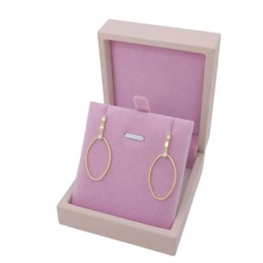 Imagem de Brinco Banhado a Ouro 18K Pendurado Aro e Pedras Bijou Art