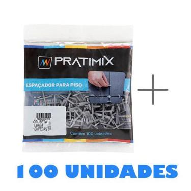 Imagem de Espaçador de Piso em Cruzeta de 2mm Pacote com 100 Peças - Pratimix