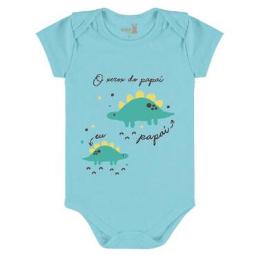 Imagem de Body Manga Curta Bebê Dino REF:10313 - Kiko e Kika, Azul piscina, M