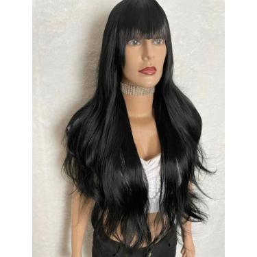 Imagem de Lacewig, peruca, cinza, preta, ruiva, vermelha, platinada, franja, pre