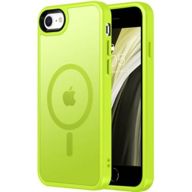 Imagem de Vooii Capa magnética atualizada para iPhone SE 3ª/2ª/2020, capa para iPhone 8/7 [compatível com Magsafe] [proteção de grau mil] Capa protetora translúcida fina e fácil de colocar no bolso, verde
