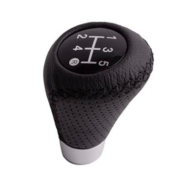 Imagem de TSudoku Manípulo de câmbio de 5 velocidades, manípulo de câmbio de couro, manopla de mudança de marcha, estilo legal, serve para a maioria dos veículos manuais automáticos de carro, TA02A, preto
