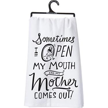 Imagem de Primitives by Kathy Toalha de prato LOL Made You Smile, 71 cm x 71 cm, Open My Mouth