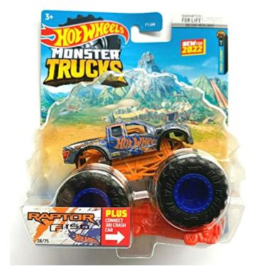Imagem de DieCast Hot Wheels Monster Trucks 2017 Ford Raptor F 150 38/75, 1:64 Scale Truck with Connect and Crash car