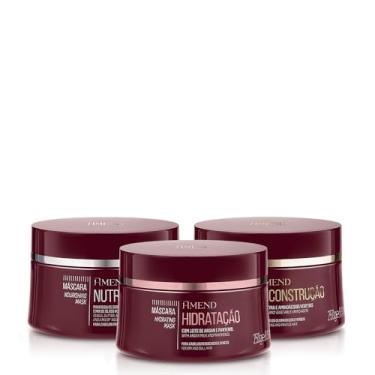 Imagem de Kit Cronogama Capilar Amend 3 Máscaras Reconstrução + Hidratação + Nutrição 250g