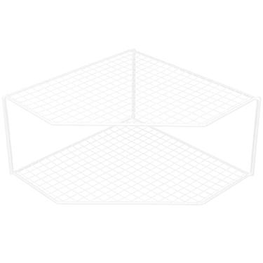 Imagem de Beavorty Prateleira de canto de 2 camadas, organizador de armário, suporte de canto, prateleira de bancada, armazenamento para pratos e pratos, armário de cozinha, despensa, cosméticos, organização de