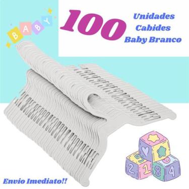 Imagem de Kit De Cabides Bebê Para Arrumar Guarda Roupa Kit com 100 Unidades Bab