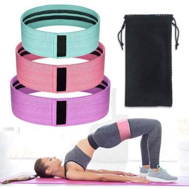 Imagem de Kit 3 Faixas Elásticas Exercícios Resistance Bands Hip - OEM