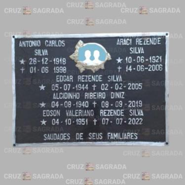 Imagem de Placa em Alumínio Túmulo Jazigo Lápide Cemitério Foto Casal e mais 3 P