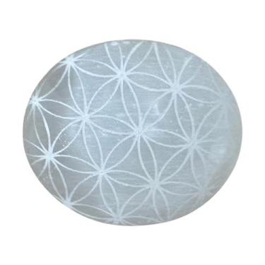 Imagem de Sabonete Pedra Selenita Natural Com Flor Da Vida Massagem - Equilíbrio