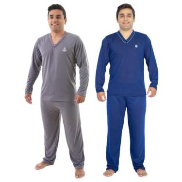 Imagem de Kit 2 Pijama Longo Masculino Adulto Manga Longa Inverno - Prikéta Pija