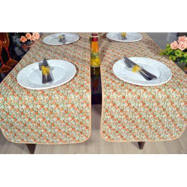 Imagem de Caminho de Mesa Matelado - Floral Laranja - Arte & Tear