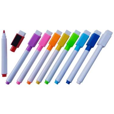 Imagem de 54 Canetas Giz Líquido Colorida para Quadro Preto com Apagador e Imã -
