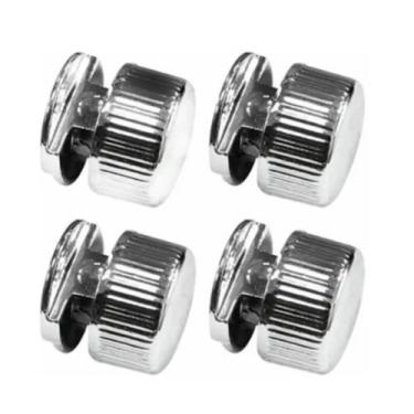 Imagem de 4 Suportes Espelho Botão Francês Metal C/ Buchas E Parafusos - CEBRACE