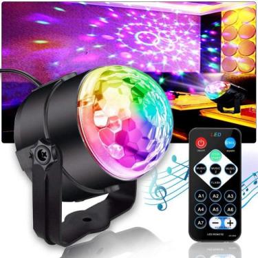 Imagem de Mini Globo Projetor Jogo de Luz Giratorio Festa Balada Dj Led Rgb Aniv