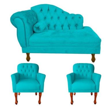 Imagem de Jogo Divã + 2 Poltronas P Consultório E Clínica Psicanálise - SV DECOR