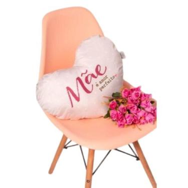 Imagem de Almofada de Coração Amor Perfeito para Mãe - Natal - Dela Home, Branco