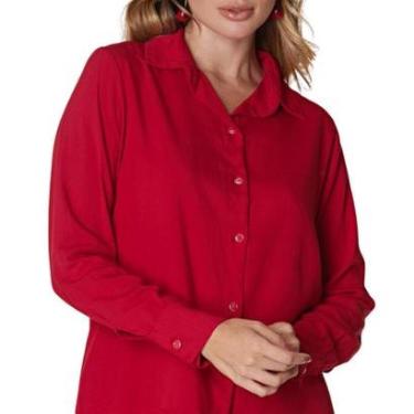 Imagem de Camisa Sem Bolsos Elegancia Com Manga Longa Uniforme Social-Feminino