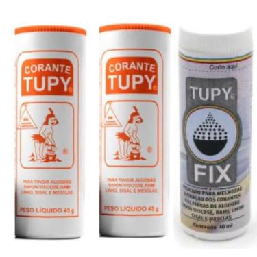 Imagem de  Linha Tupy 2 Corante + 1 Fixador Tupy Fix para Tingir Roupa Amarelo L