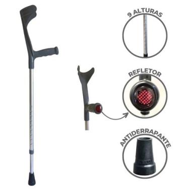 Imagem de Muleta Ortopédica Canadense Fixa Alumínio Ajustavel 130kg - Alo, Chumb