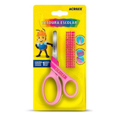 Imagem de Tesoura Escolar Acrilex Modelo Alfabeto Rosa ref.22543