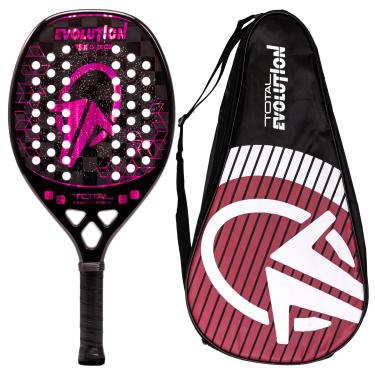 Imagem de Raquete Beach Tennis Carbono 18k Total Evolution Violeta 2025 + Capa | Leve e equilibrada | 1 ano de garantia