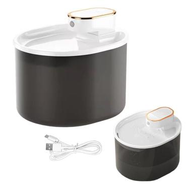 Imagem de Bebedouro Fonte de Agua Pet Cao Gato Cachorro Reservatorio 3 Litros Sensor Presença Movimento Animal de Estimaçao USB Bateria Recarregavel Silencioso