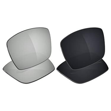 Imagem de Galvanic Lentes de reposição para óculos de sol Oakley Gascan - Várias opções, Cromo + Preto Polarizado - Pacote Combo, 0