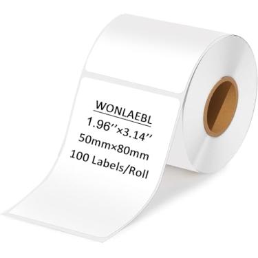 Imagem de Etiquetas térmicas retangulares de 50 x 80 mm para máquinas de etiquetas M110/M108/M220/M260/T50M, adesivos autoadesivos para impressoras térmicas 4 x 6, código de barras e embalagens para pequenas